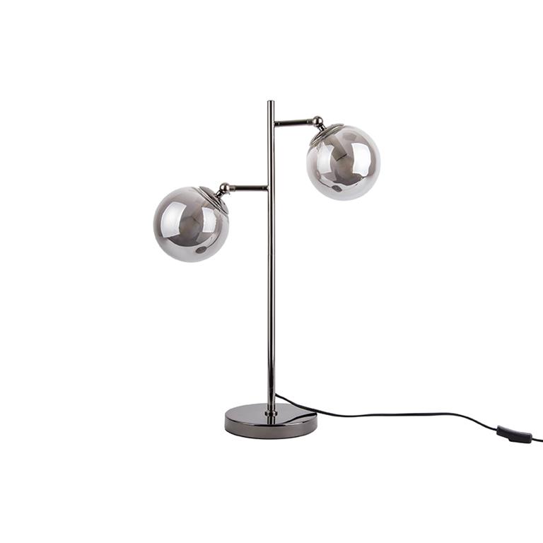 Leitmotiv Table lamp Shimmer smokey grey glass shades