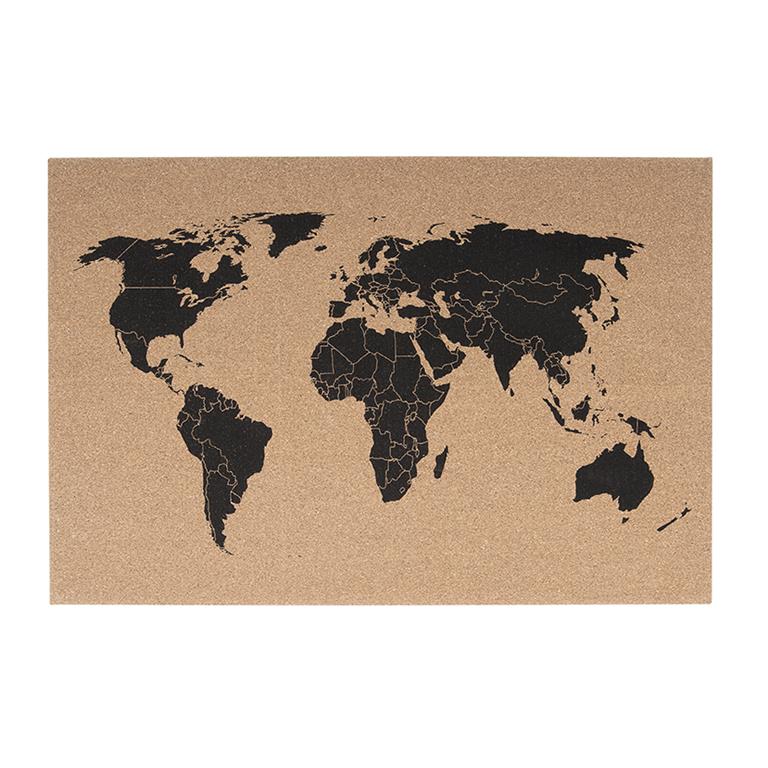 Present time Prikbord World Map 60x40cm