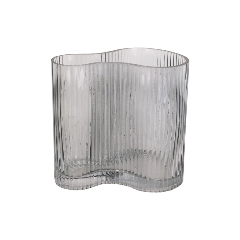 Present time Vase Allure Wave glass dark grey