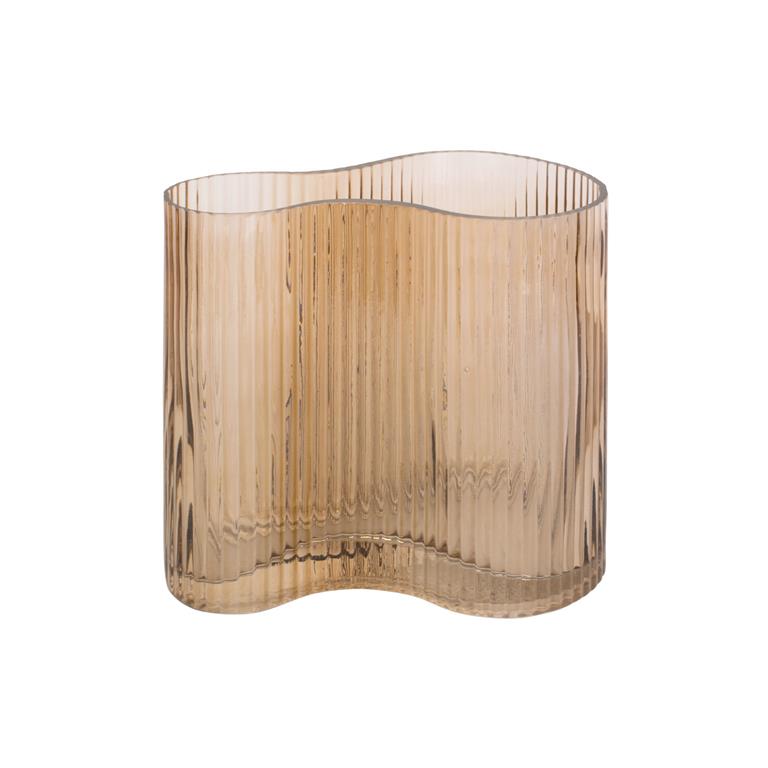 Present time Vase Allure Wave glass sand brown
