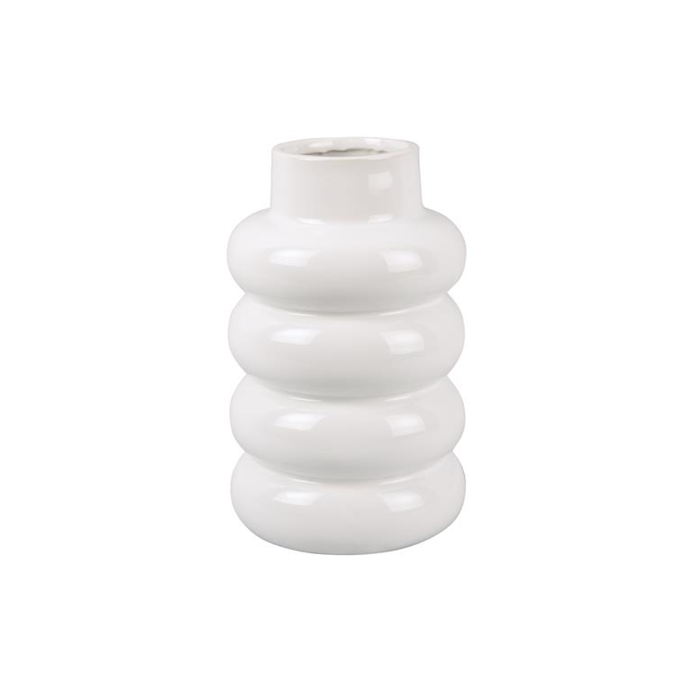 Present time Vase Bobbly Glazed ceramic large white