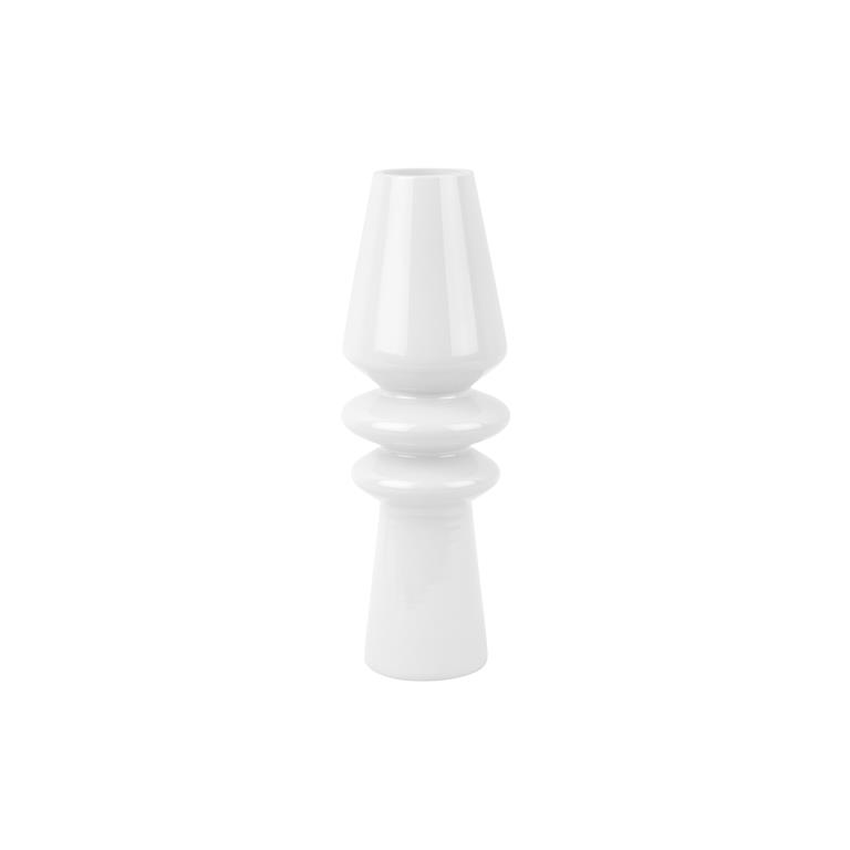 Present time Vase Sparkle Cone glass white