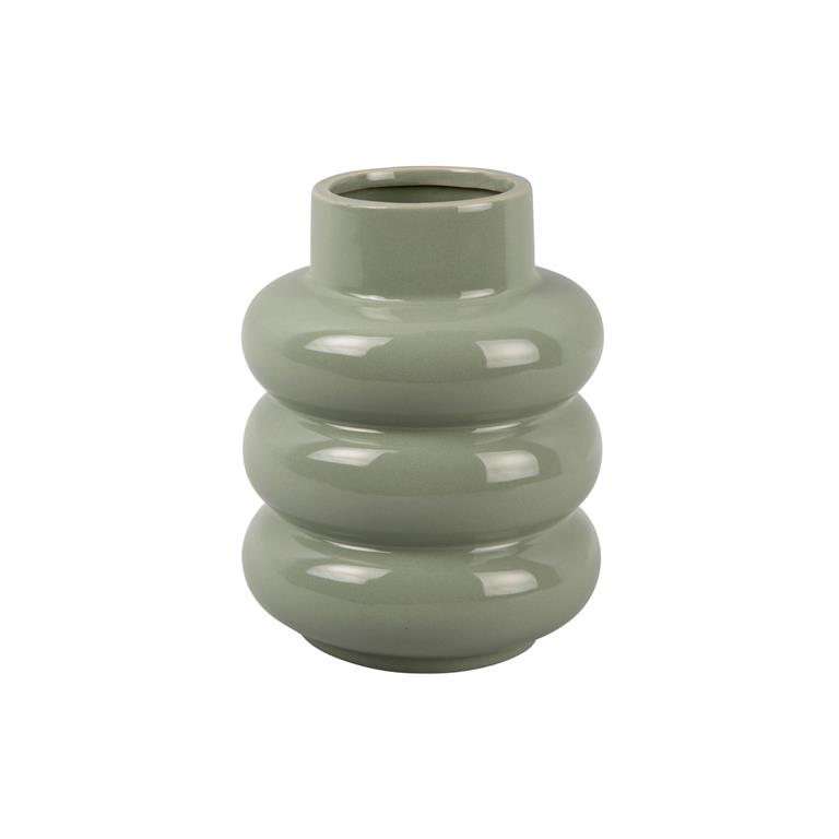 Present time Vase Bobbly Glazed ceramic medium grayed jade