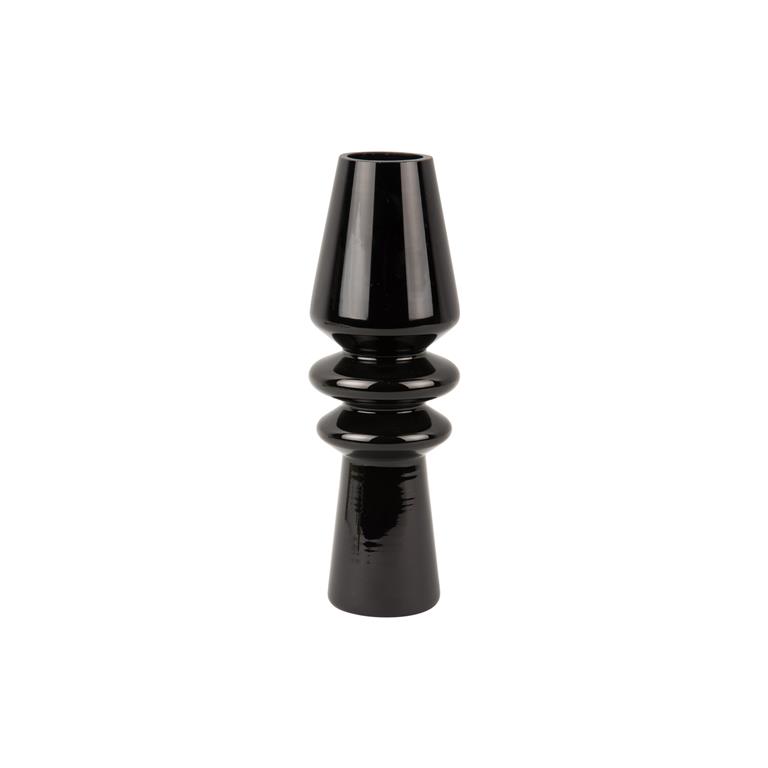 Present time Vase Sparkle Cone glass black