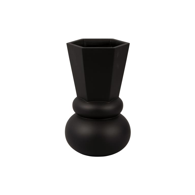 Present time Vase Geo Crown polyresin black