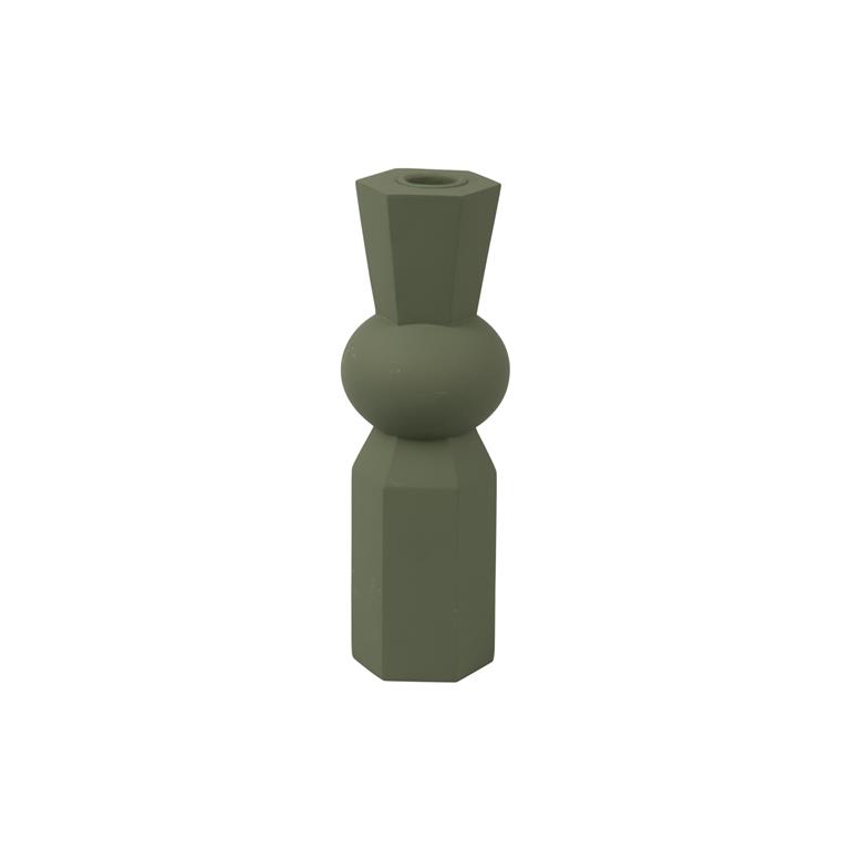 Present time Candle holder Geo King polyresin jungle green