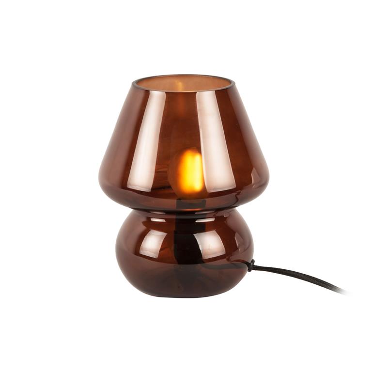 Leitmotiv Tafellamp Glas Vintage Chocolade Bruin