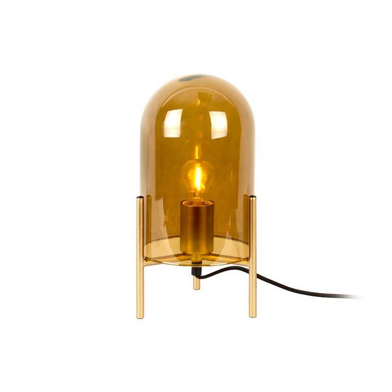 Leitmotiv Tafellamp Glas Bell Mosgroen Gouden frame