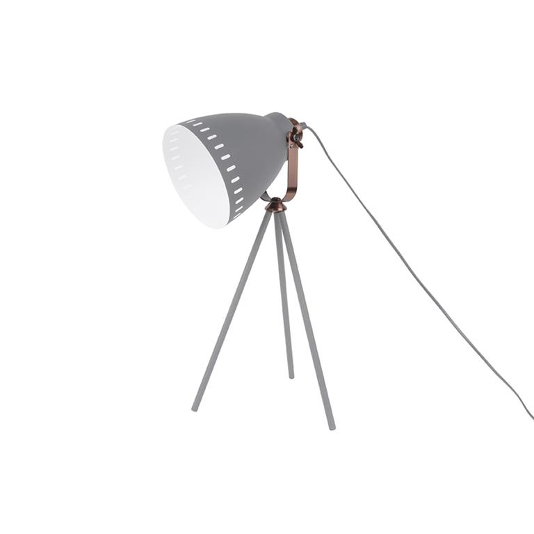 Leitmotiv Tafellamp Mingle 3 poten Metaal Grijs Koper accent 54x16 5cm