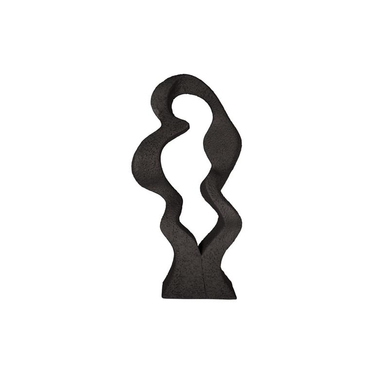 Light & Living present time Statue Abstract Art Wave polyresin black