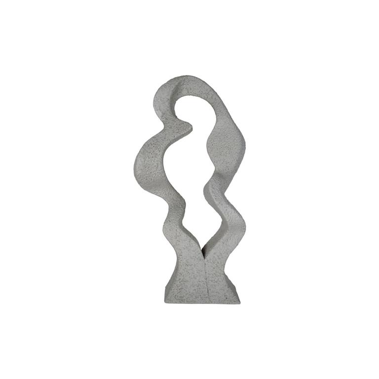 Light & Living present time Statue Abstract Art Wave polyresin warm grey