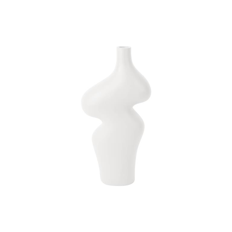 Present time Vase Organic Curves large polyresin white