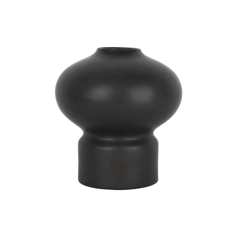 Present time Vase Eminent sphere ceramic black
