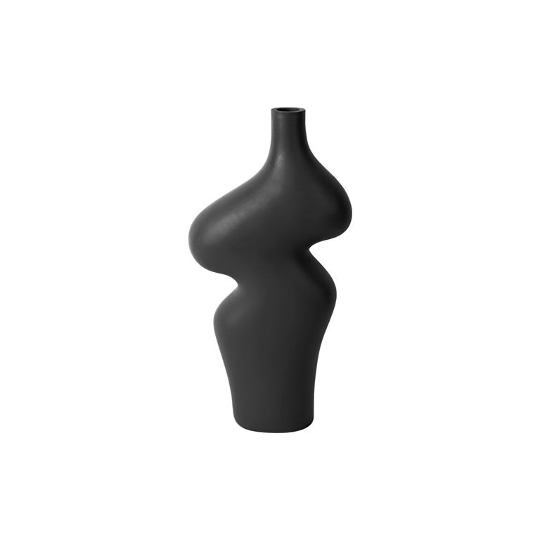 Present time Vase Organic Curves large polyresin black