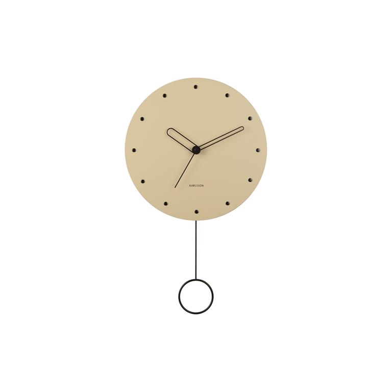 Karlsson Wall clock Studs pendulum wood sand brown