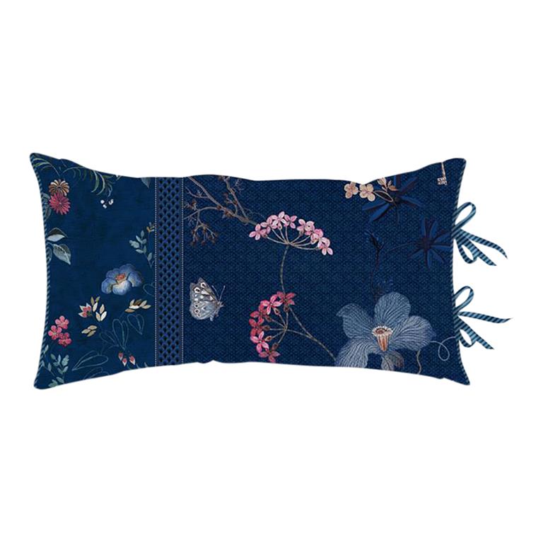 Pip Studio Tokyo Bouquet Sierkussen 35 x 60 cm Donkerblauw