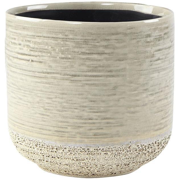 Ter Steege Pot Issa Light Grey 18x17cm grijze ronde bloempot voor
