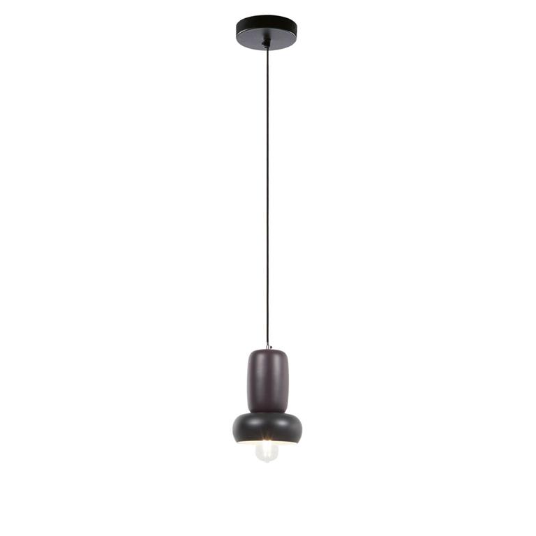 Kave Home Metalen plafondlamp Cathaysa met granaatrode en zwarte