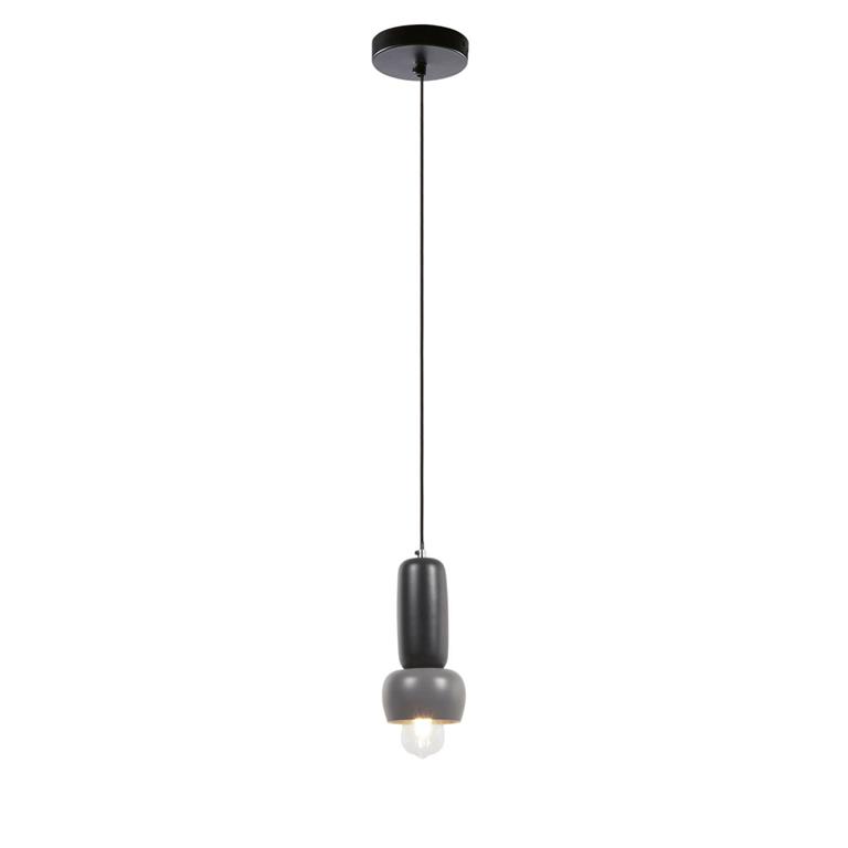 Kave Home Metalen plafondlamp Cathaysa met grijze en zwarte