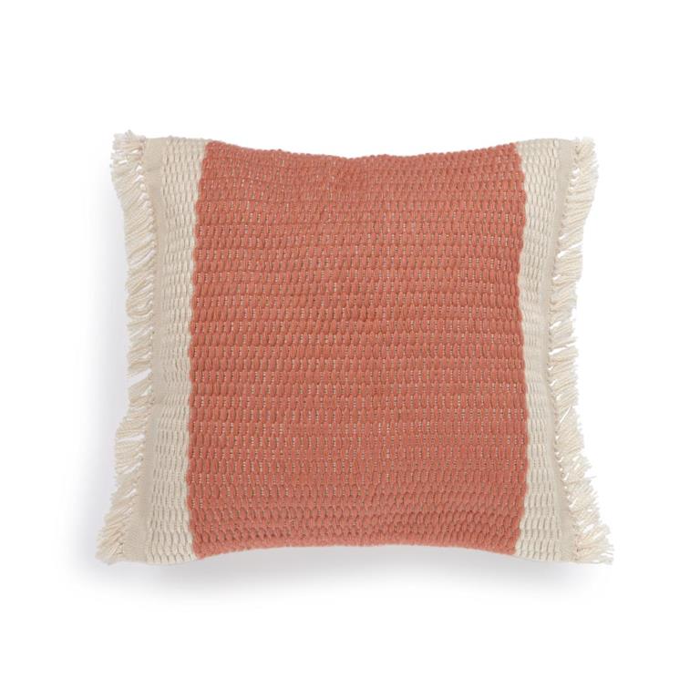 Kave Home Isaura kussenhoes 100% PET in terracotta 45 x 45 cm
