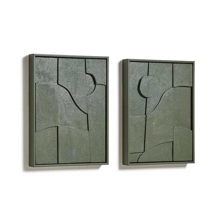 Kave Home Talin set van 2 abstracte schilderijen 30 x 40 cm