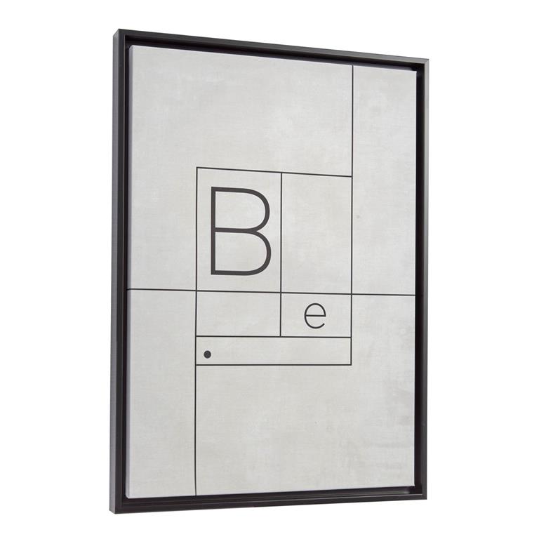 Kave Home Mirte houten schilderij zwarte letter B 50 x 70 cm