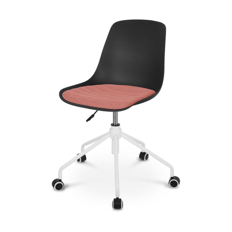 Nolon Nout bureaustoel zwart met terracotta rood zitkussen wit