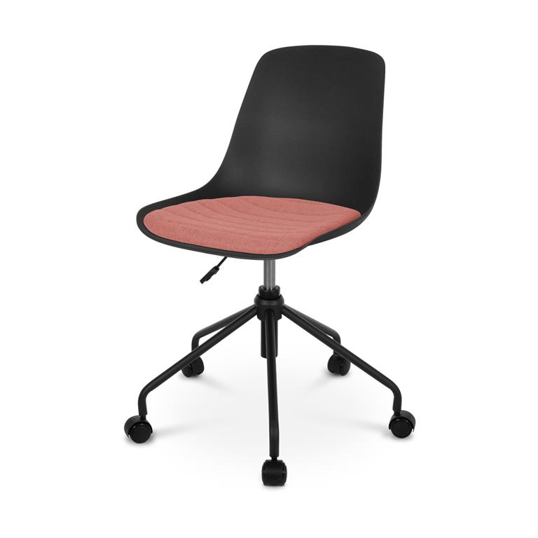Nolon Nout bureaustoel zwart met terracotta rood zitkussen zwart