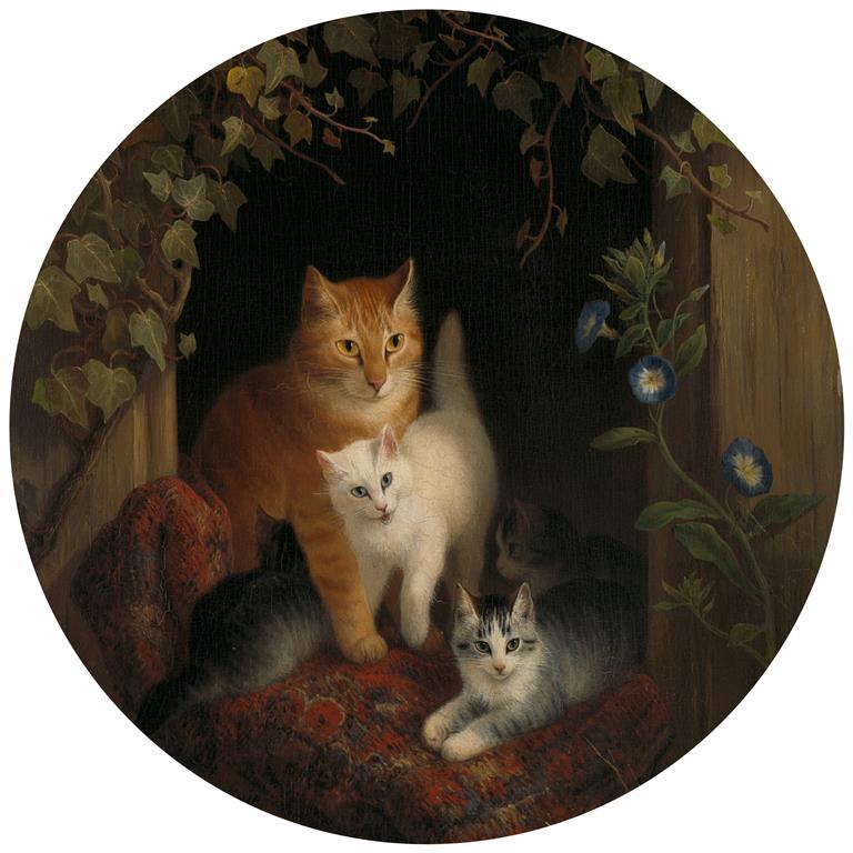 Seemly | Kat met Kittens Muurcirkel