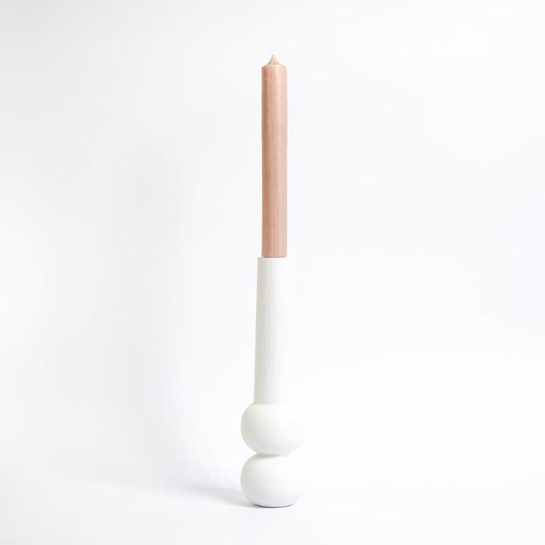 LEMON LILY Candleholder cone high White