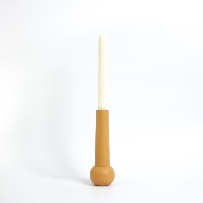 LEMON LILY Candleholder cone low Yellow