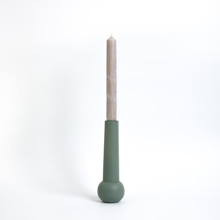 LEMON LILY Candleholder cone low Green