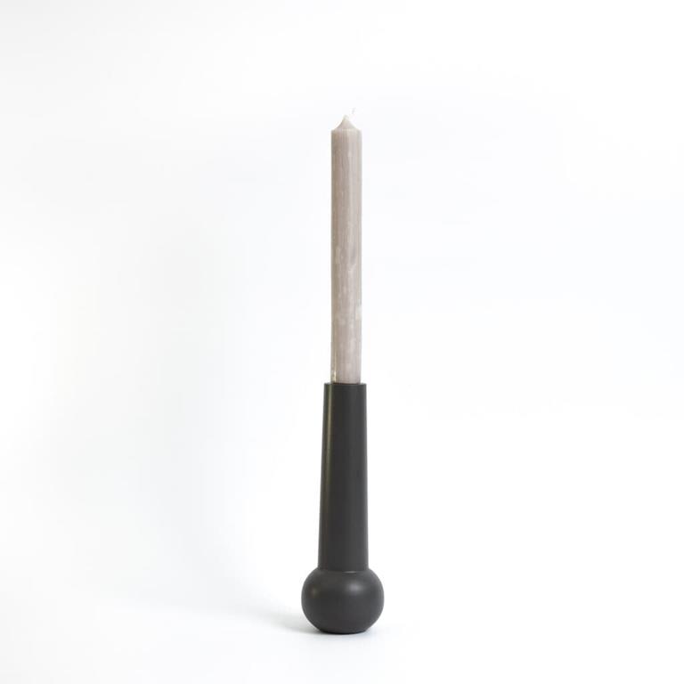 LEMON LILY Candleholder cone low Charcoal