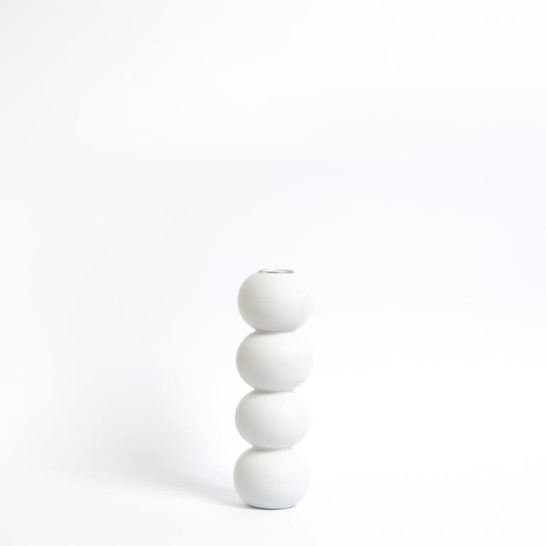 LEMON LILY Candleholder stack 2-in-1 White