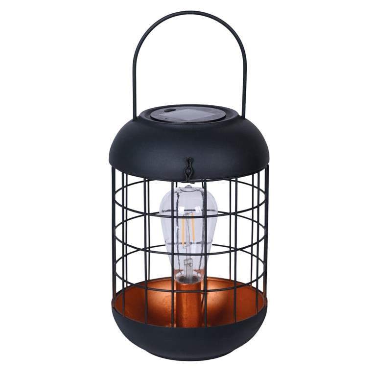 Luxform Tuintafellamp Lighthouse solar LED koperkleurig en zwart