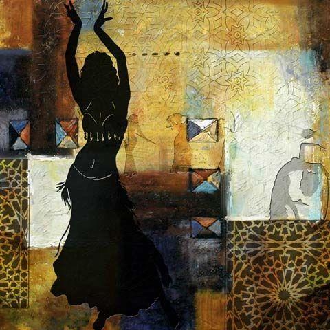 Safaary Marokkaanse Schilderij Arabic Belly Dance Goud