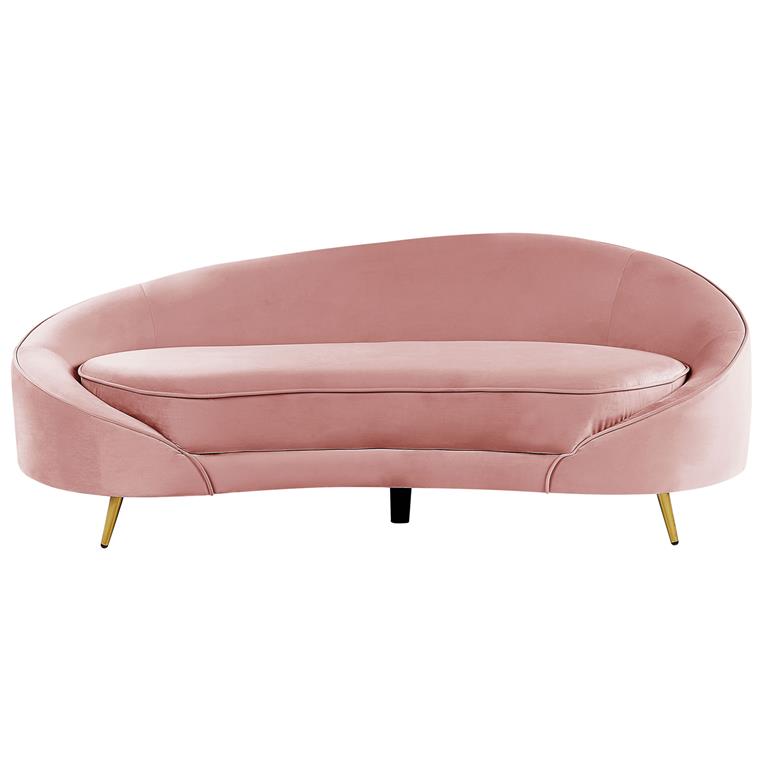Beliani SAVAR Three Seater Sofa Roze Fluweel