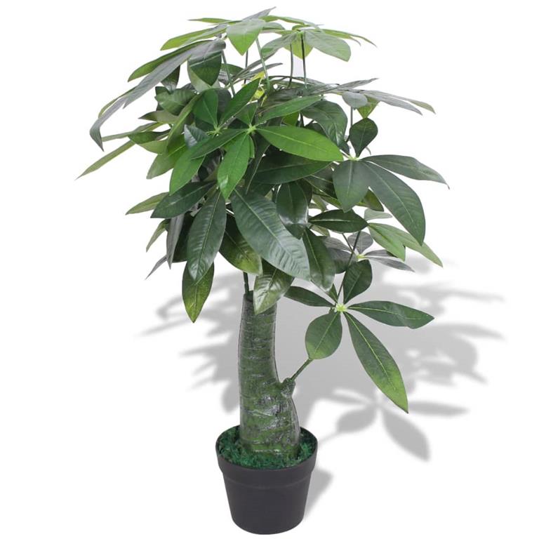VidaXL Kunst watercacao plant met pot 85 cm groen