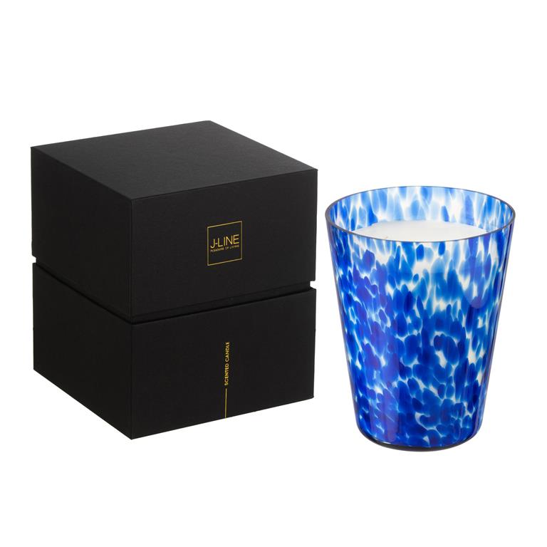 Duverger Fragrance Geurkaars sandalwood blauw glas