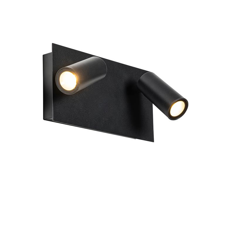 QAZQA LED Wandlamp buiten simon Zwart Modern L 23cm