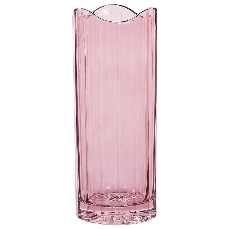 Beliani PERDIKI Decoratieve vaas Roze Glas
