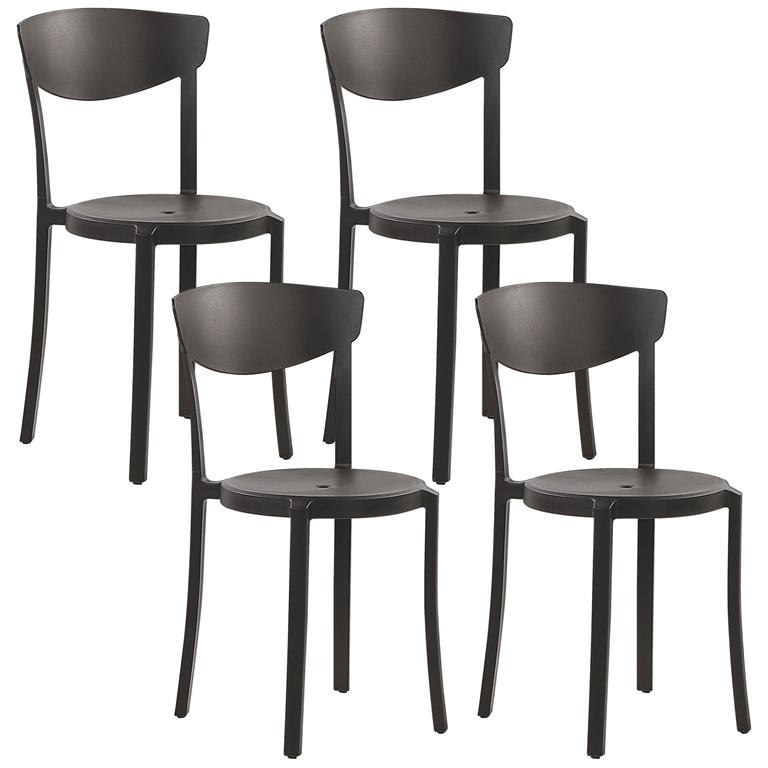 Beliani VIESTE Set van 4 stoelen zwart