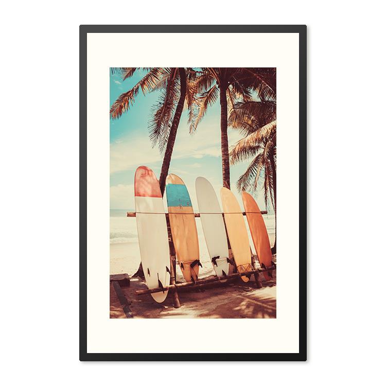 Sweet Living Poster in lijst Surfplanken aan het Strand