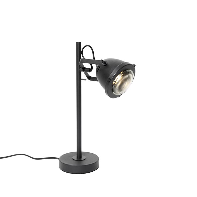 QAZQA Tafellamp emado Zwart Industrieel D 13cm