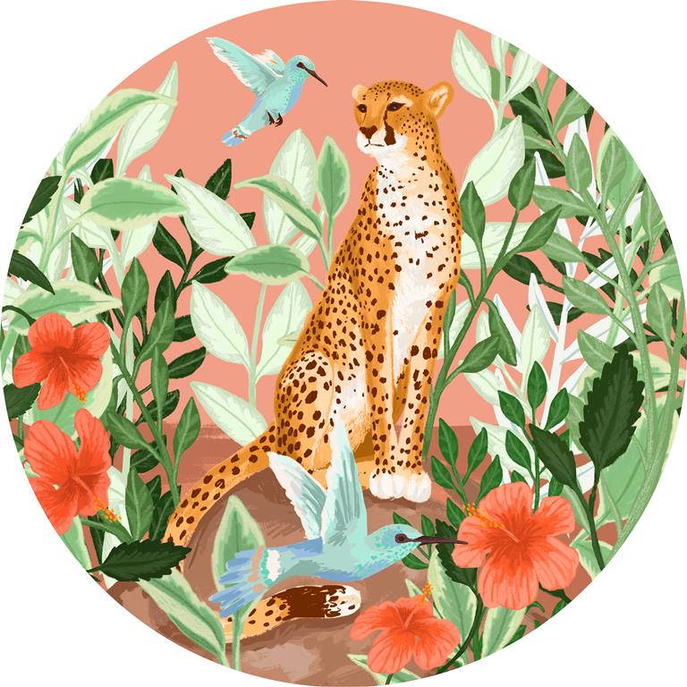 Seemly | Tropical Cheetah Muurcirkel