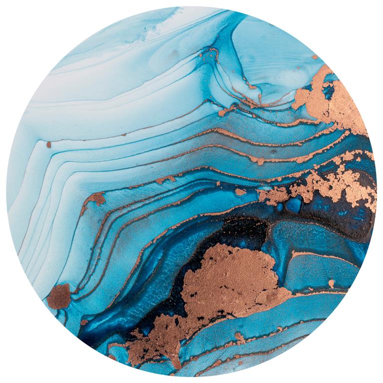 Seemly | Blue Gold Marble Muurcirkel