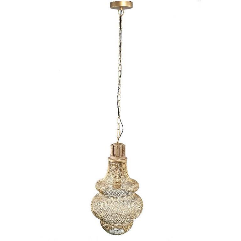 PTMD Elvira Hanglamp Bulb H57 x Ø30 cm Ijzer Goud