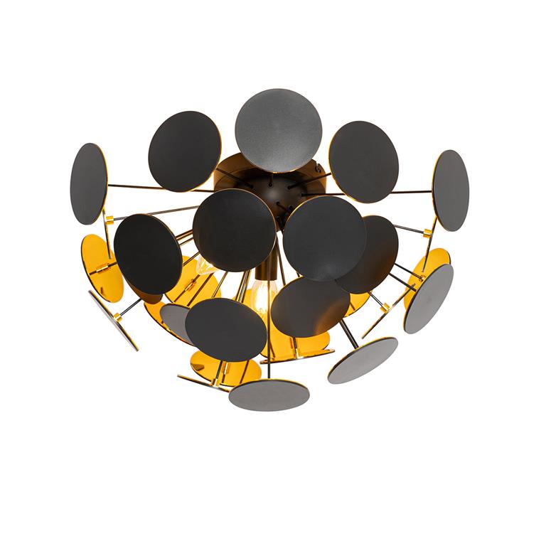 QAZQA Plafondlamp cerchio Zwart Design D 35cm
