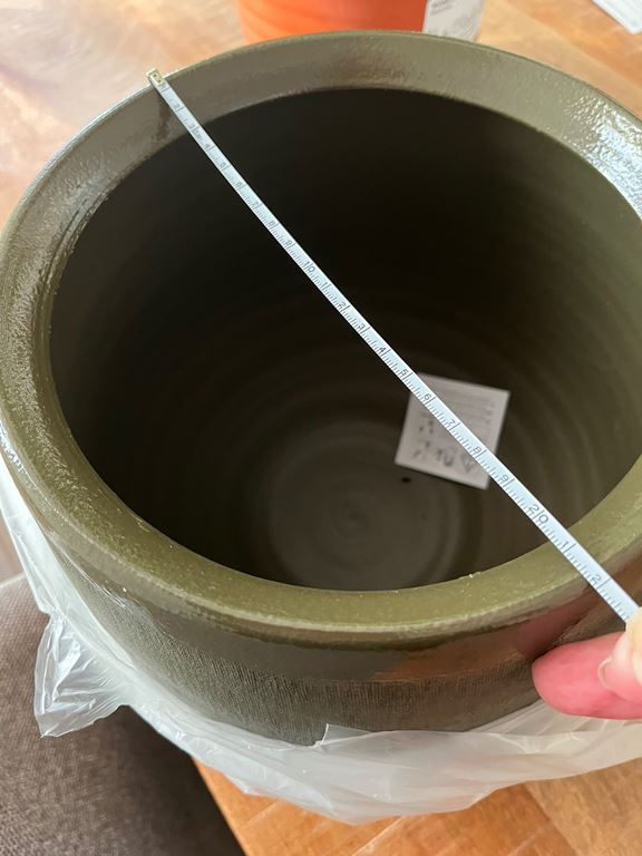 Mica Decorations Douro Bloempot - H23 x Ø26 cm - Terracotta - Groen