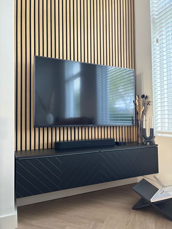 Meubella TV-Meubel Dixon - Zwart Visgraat - 140 cm